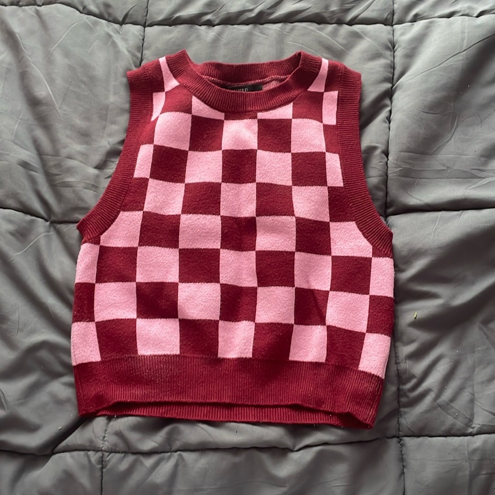 Pink and Maroon Vest